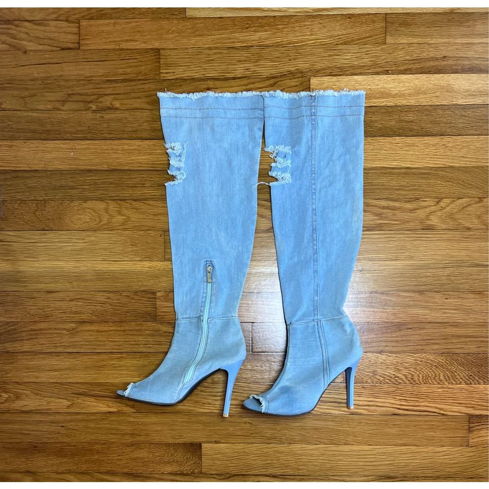 Thigh High Denim Boots